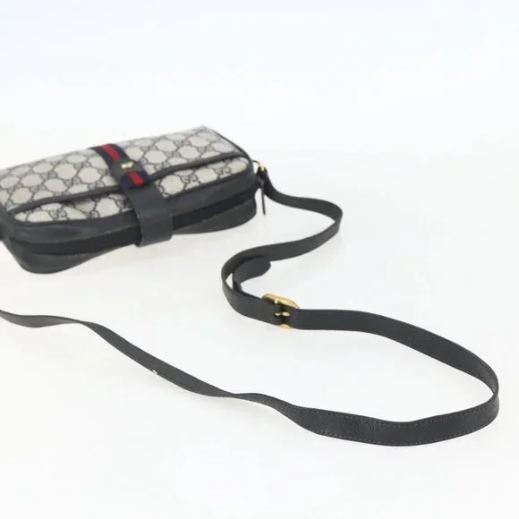 GUCCI GG Supreme Sherry Line Shoulder Bag PVC Navy Gold 89 02 055 Auth am9980 - Picture 8 of 15